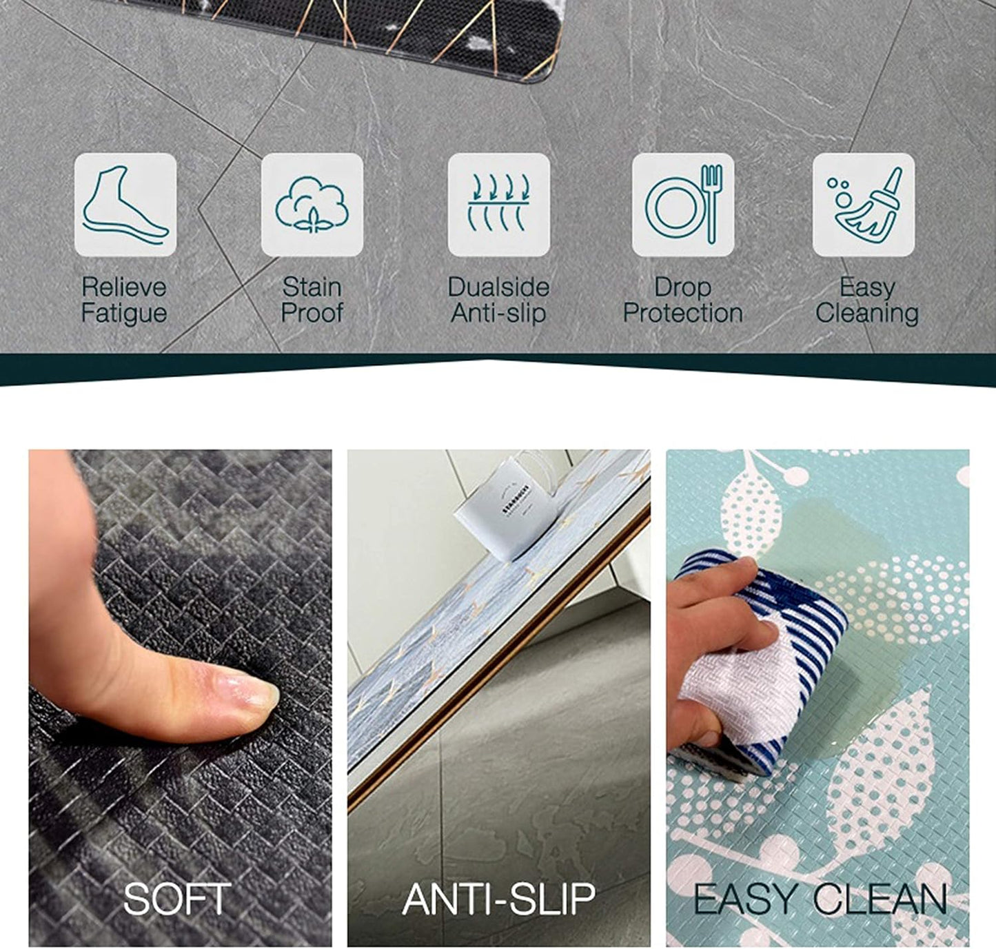 Artistic Beautiful anti Fatigue Kitchen Unique Floor Mats - Pain Relief Padded Mats in Front of Sink - Memory Foam 47" X 17.5" X 10Mm Picasso Wine
