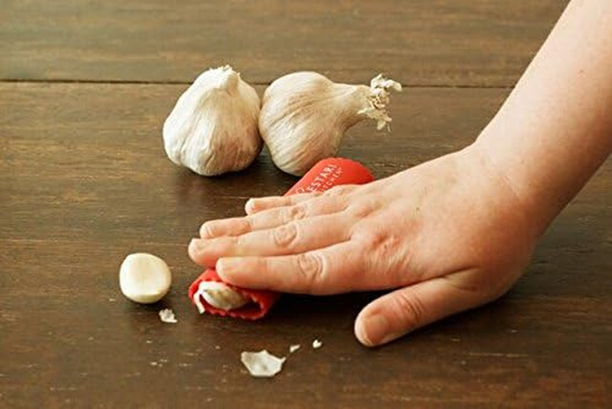 Silicone Garlic Peeler Roller – Garlic Skin Remover Tube – Easy to Use, Bpa-Free, Odor-Resistant – Dishwasher Safe Kitchen Tool – Red