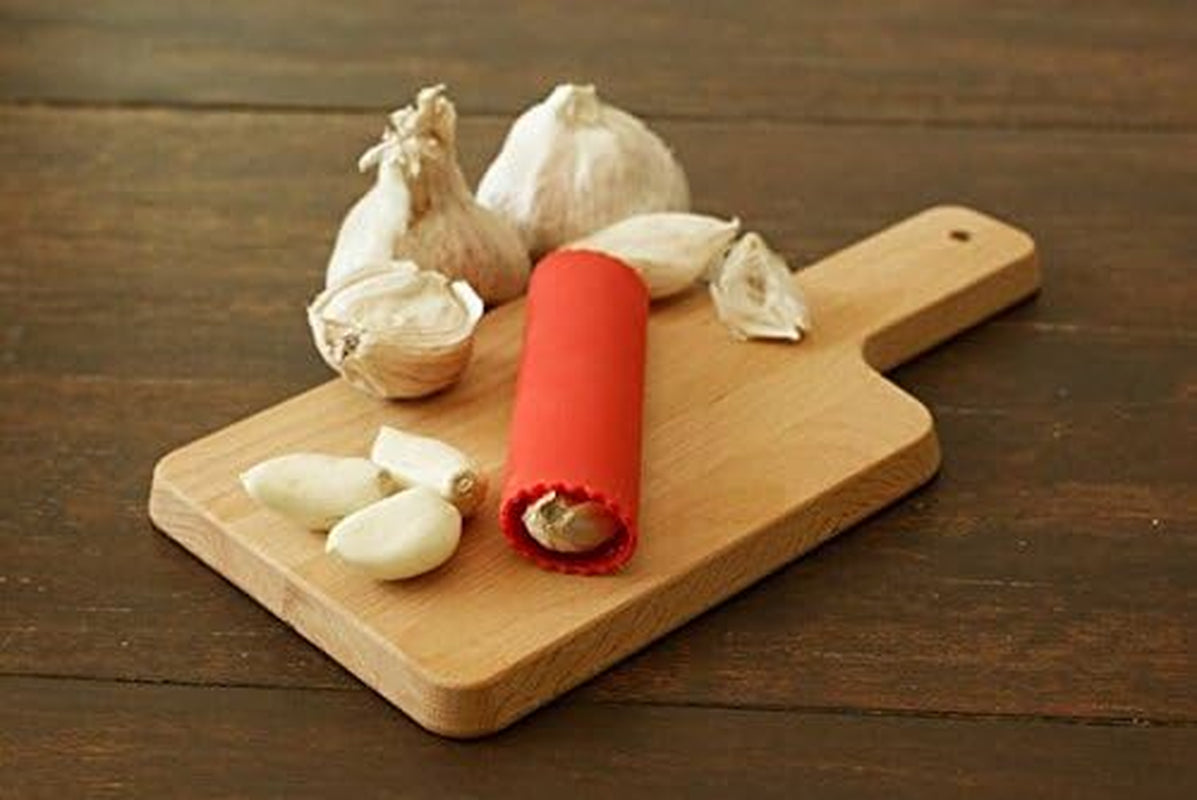 Silicone Garlic Peeler Roller – Garlic Skin Remover Tube – Easy to Use, Bpa-Free, Odor-Resistant – Dishwasher Safe Kitchen Tool – Red