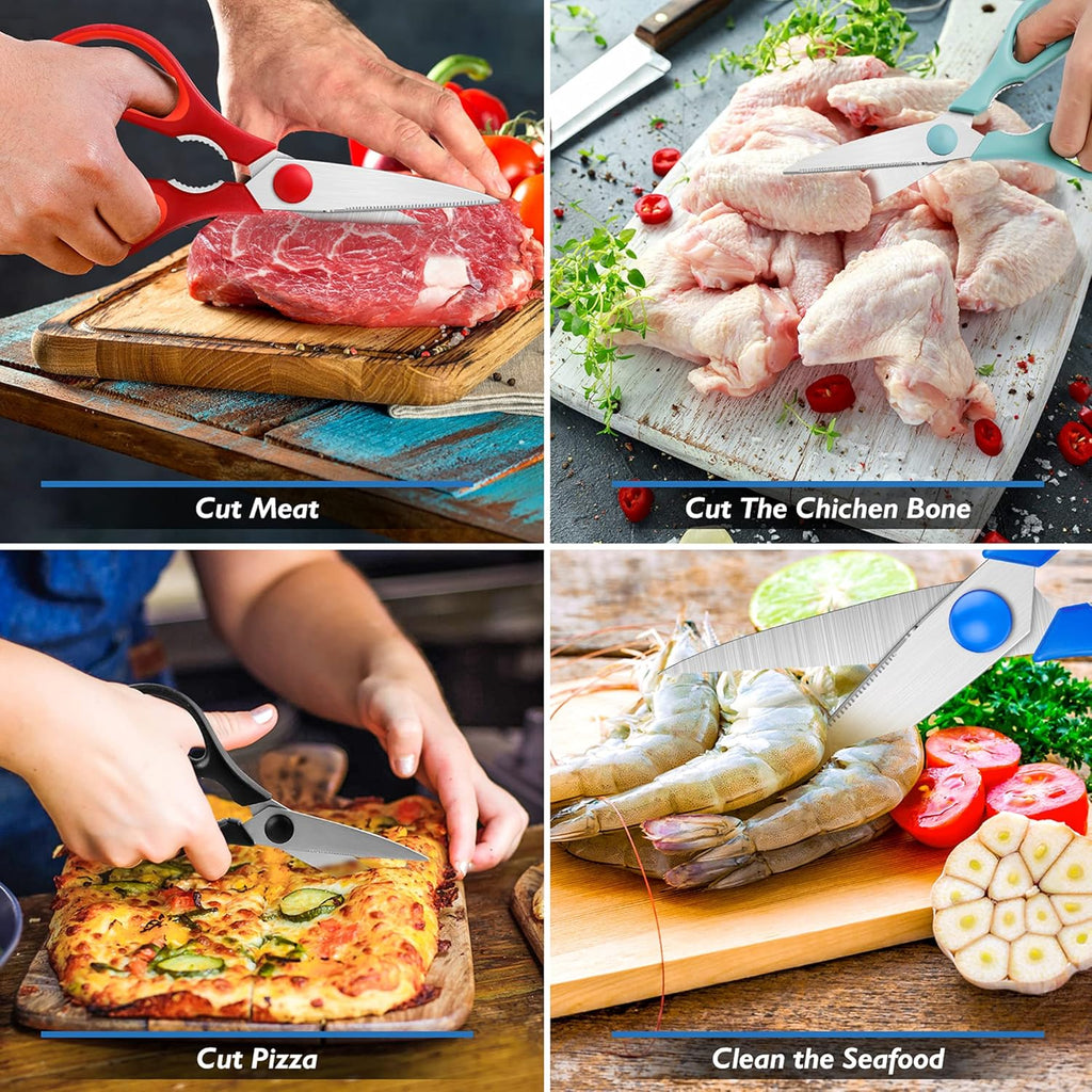 Kitchen Shears, Heavy Duty Cooking Scissors, Dishwasher Safe, Stainless Steel Sharp Utility Shears for Herbs, Poultry, Chicken, Meat