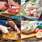 Kitchen Shears, Heavy Duty Cooking Scissors, Dishwasher Safe, Stainless Steel Sharp Utility Shears for Herbs, Poultry, Chicken, Meat