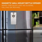 Bottle Opener Wall Mounted - Strong Magnetic with Zinc Alloy Wine Opener and Cap Catcher - Stainless Steel Manual Can Opener in Wood Texture Design for Indoor or Outdoor - 8Lx3.2Hx1W Inches
