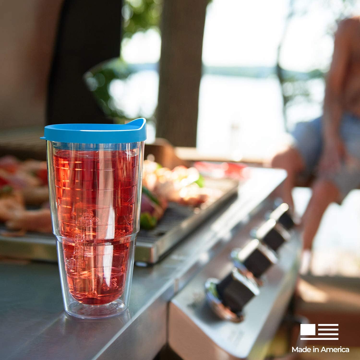 Fiesta Thanksgiving Butterscotch Fall Leaves Made in USA Double Walled Insulated Tumbler Travel Cup Keeps Drinks Cold & Hot, 24Oz, Lidded