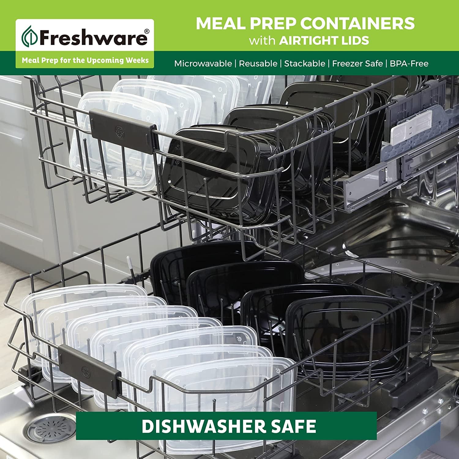 Meal Prep Containers [50 Pack] 1 Compartment Food Storage Containers with Lids, Bento Box, BPA Free, Stackable, Microwave/Dishwasher/Freezer Safe (16 Oz)