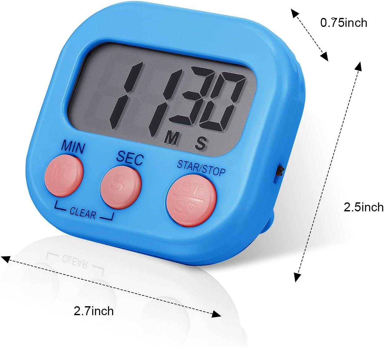 Large Classroom Timers Stopwatch Magnetic Kitchen Digital Timer Electronic Countdown Multi Function Loud Alarm Stopwatch for Cooking Sports Game Study Work Exercise Oven(6 Colors,6 Pieces)