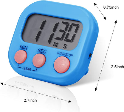 Large Classroom Timers Stopwatch Magnetic Kitchen Digital Timer Electronic Countdown Multi Function Loud Alarm Stopwatch for Cooking Sports Game Study Work Exercise Oven(6 Colors,6 Pieces)