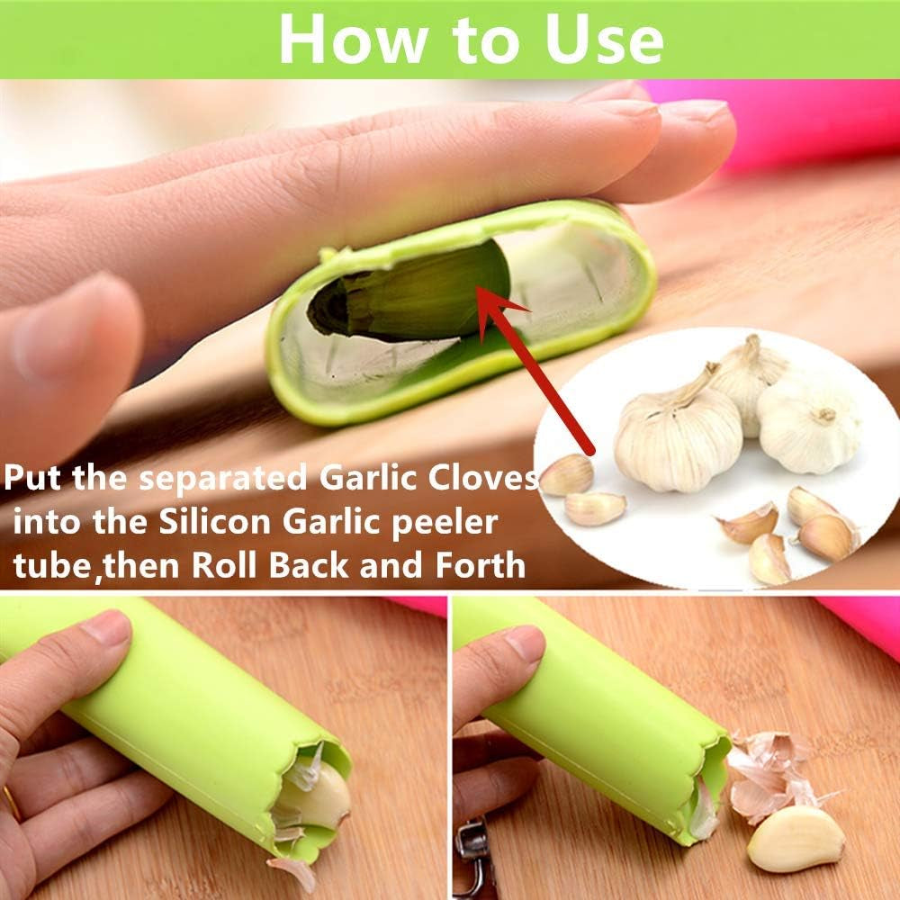 Garlic Press Rocker Stainless Steel, Garlic Mincer Garlic Chopper Garlic Presser Clove Crusher Masher Mincing Kitchen Pounding Tool