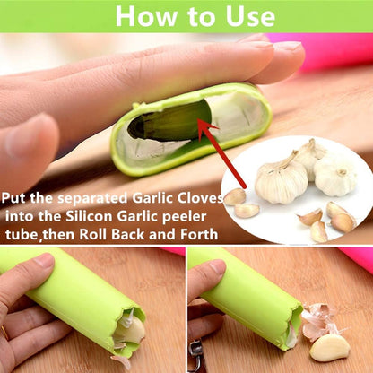 Garlic Press Rocker Stainless Steel, Garlic Mincer Garlic Chopper Garlic Presser Clove Crusher Masher Mincing Kitchen Pounding Tool