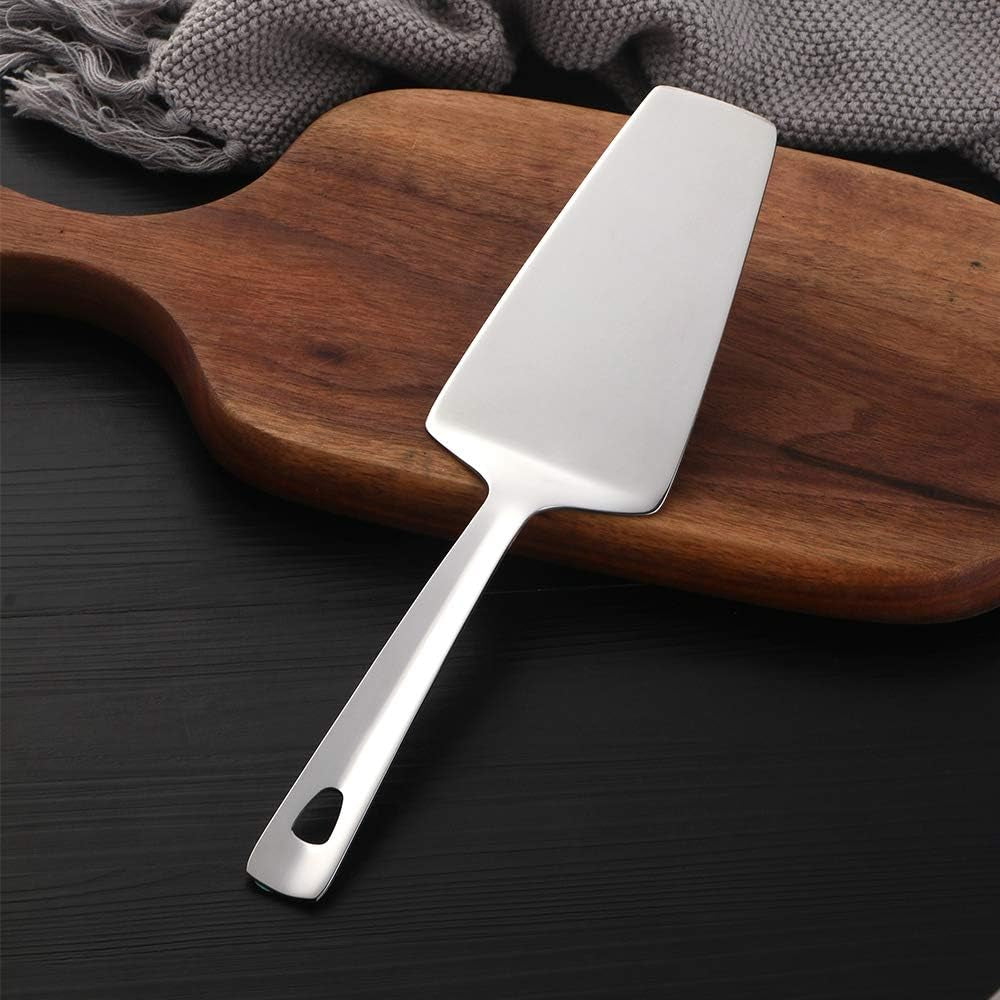 Cake Server, Buygo Pie Server Stainless Steel Pizza Spatula with Mirror Polish, 10.31 Inch Long, Silver