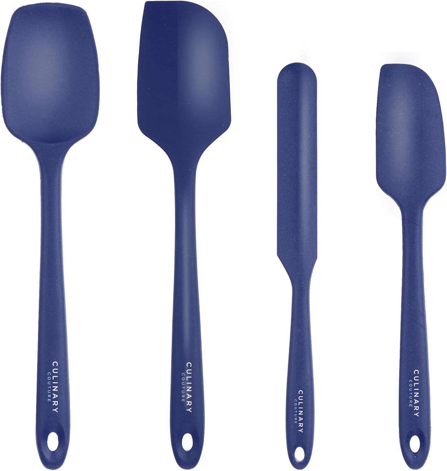 4-Piece Blue Baking Spatula Set - Rubber Spatulas Silicone Heat Resistant up to 428°F, Bpa-Free - Spatula Set for Nonstick Cookware - Silicone Baking Utensils
