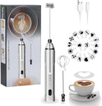 Milk Frother Handheld, 3-Speed USB Rechargeable Electric Coffee Milk Frother, Foam Maker for Latte Cappuccino, Double Whisk Drink Mixer for Frappe Hot Chocolate Cream & Bulletproof Coffee