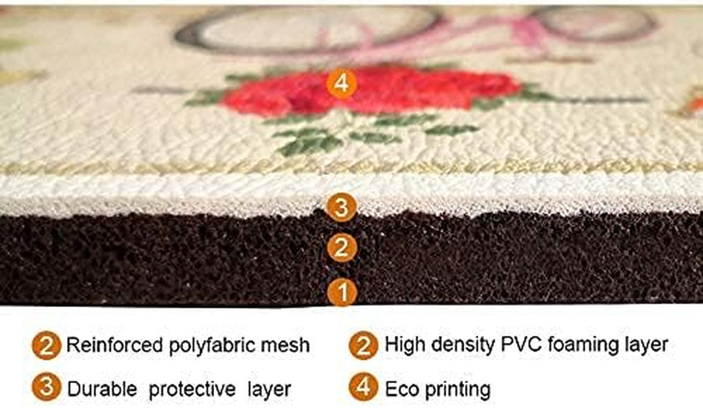 Artistic Beautiful anti Fatigue Kitchen Unique Floor Mats - Pain Relief Padded Mats in Front of Sink - Memory Foam 47" X 17.5" X 10Mm Picasso Wine