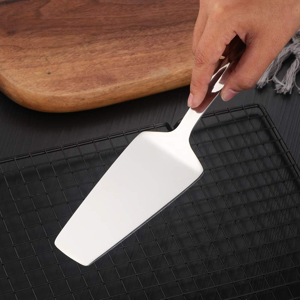 Cake Server, Buygo Pie Server Stainless Steel Pizza Spatula with Mirror Polish, 10.31 Inch Long, Silver