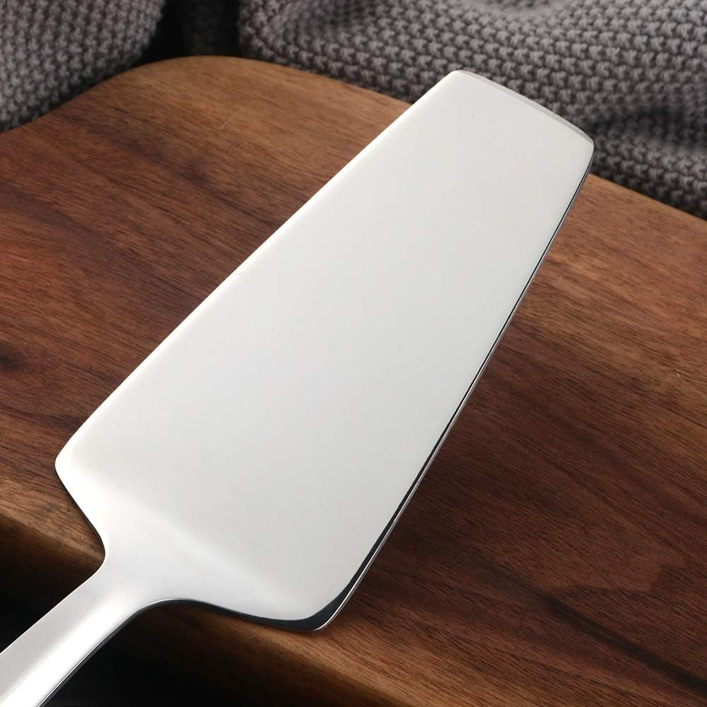 Cake Server, Buygo Pie Server Stainless Steel Pizza Spatula with Mirror Polish, 10.31 Inch Long, Silver