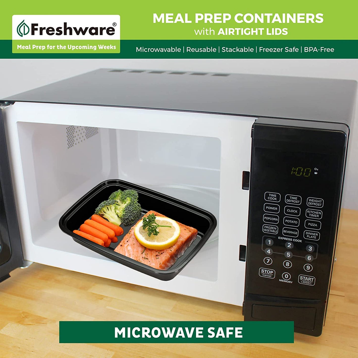 Meal Prep Containers [50 Pack] 1 Compartment Food Storage Containers with Lids, Bento Box, BPA Free, Stackable, Microwave/Dishwasher/Freezer Safe (16 Oz)