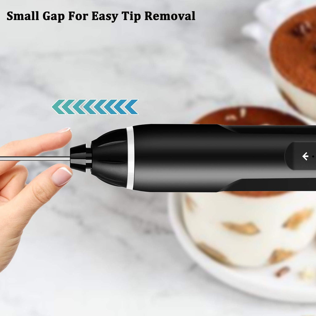 Milk Frother Handheld, 3-Speed USB Rechargeable Electric Coffee Milk Frother, Foam Maker for Latte Cappuccino, Double Whisk Drink Mixer for Frappe Hot Chocolate Cream & Bulletproof Coffee