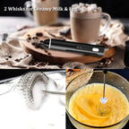 Milk Frother Handheld, 3-Speed USB Rechargeable Electric Coffee Milk Frother, Foam Maker for Latte Cappuccino, Double Whisk Drink Mixer for Frappe Hot Chocolate Cream & Bulletproof Coffee