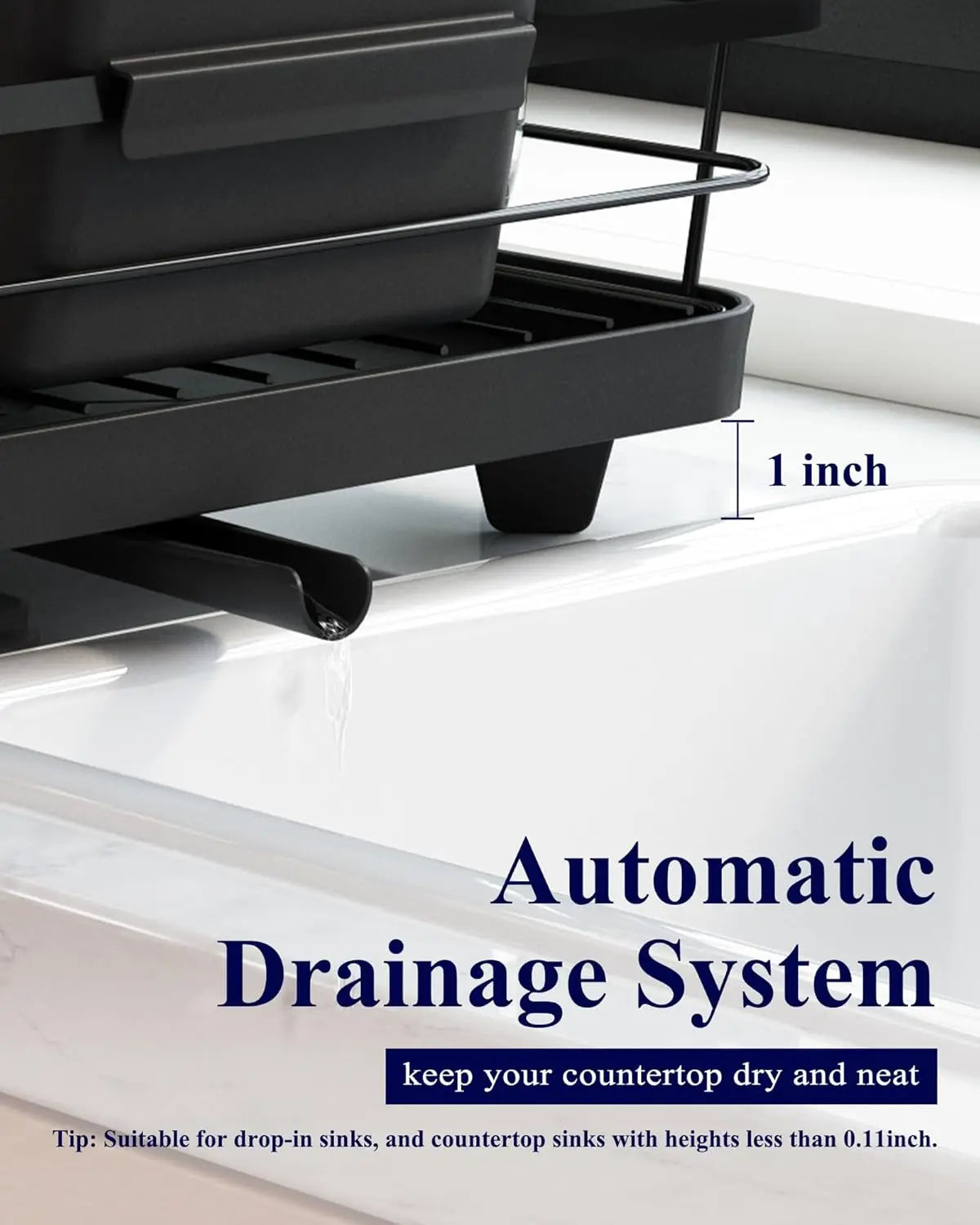 Dish Drying Rack- Space-Saving Dish Rack, Dish Racks for Kitchen Counter, Stainless Steel Kitchen Drying Rack