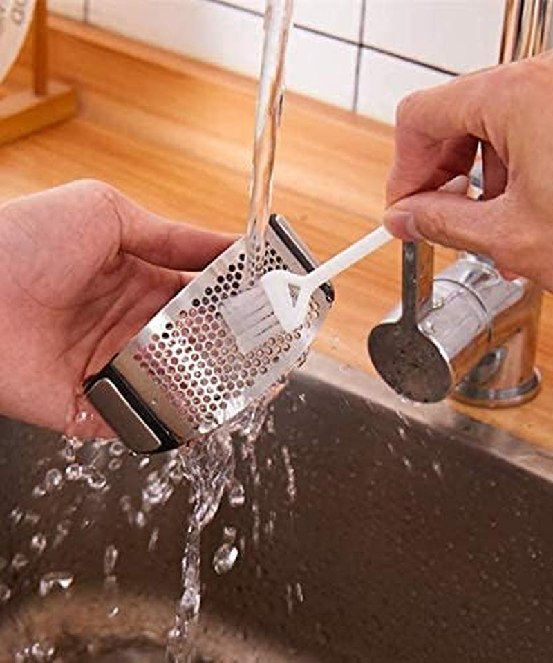 Garlic Press Rocker Stainless Steel, Garlic Mincer Garlic Chopper Garlic Presser Clove Crusher Masher Mincing Kitchen Pounding Tool