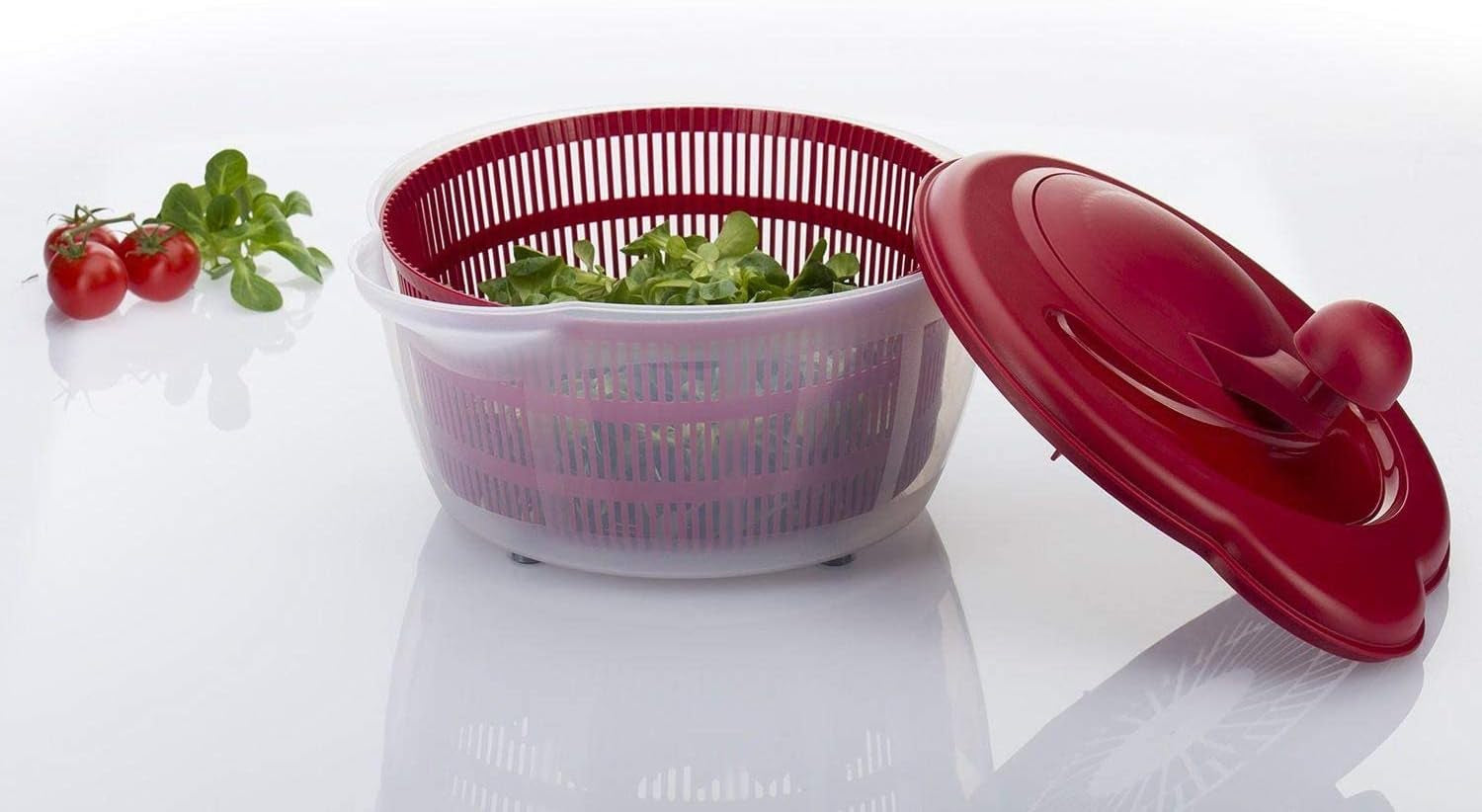 Germany Vegetable and Salad Spinner with Pouring Spout (Red)