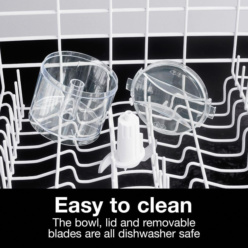 Durable Electric Vegetable Chopper & Mini Food Processor for Chopping, Puree & Emulsify, 1.5 Cup, White