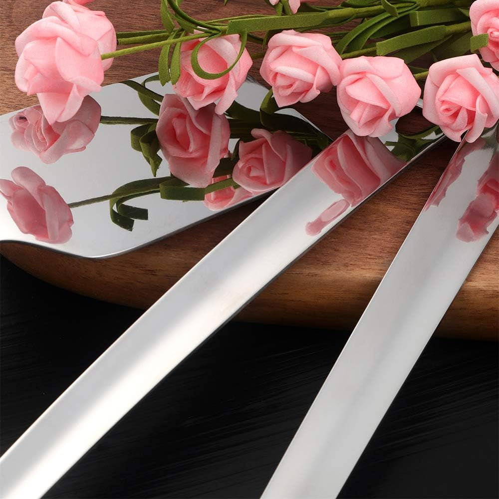 Cake Server, Buygo Pie Server Stainless Steel Pizza Spatula with Mirror Polish, 10.31 Inch Long, Silver