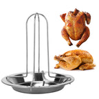 Chicken Roaster Rack Kitchen Outdoor BBQ Tools Non-Stick Stainless Steel Grilling Tools Roasting Grill Stand