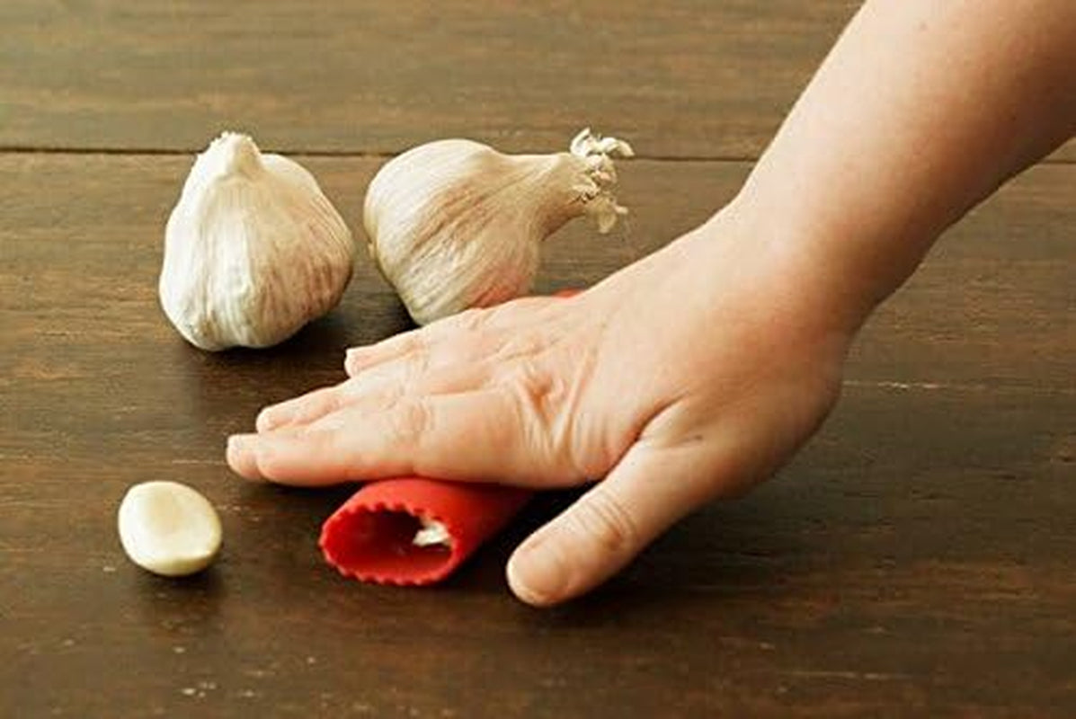 Silicone Garlic Peeler Roller – Garlic Skin Remover Tube – Easy to Use, Bpa-Free, Odor-Resistant – Dishwasher Safe Kitchen Tool – Red