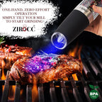 (2 Pack) Gravity Electric Salt and Pepper Grinder Set Battery Operated One Hand Automatic Operation, Adjustable Coarseness Mill Grinders Shakers LED Light, Kitchen Gadgets Gifts-Black