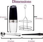 (2 Pack) Gravity Electric Salt and Pepper Grinder Set Battery Operated One Hand Automatic Operation, Adjustable Coarseness Mill Grinders Shakers LED Light, Kitchen Gadgets Gifts-Black