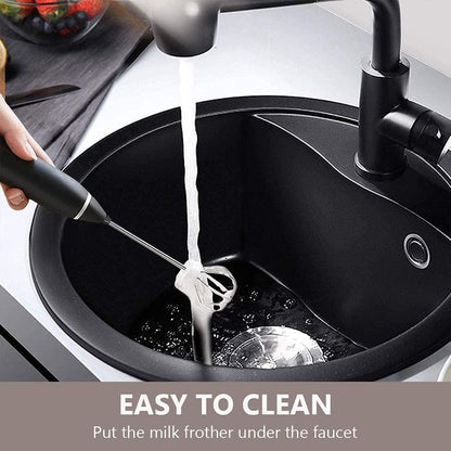 Milk Frother Handheld, Immersion Blender Cordlesss Foam Maker USB Rechargeable Small Mixer with 2 Stainless Whisks，Wisker for Stirring 3-Speed Adjustable Mini Frother for Cappuccino Latte Coffee Egg