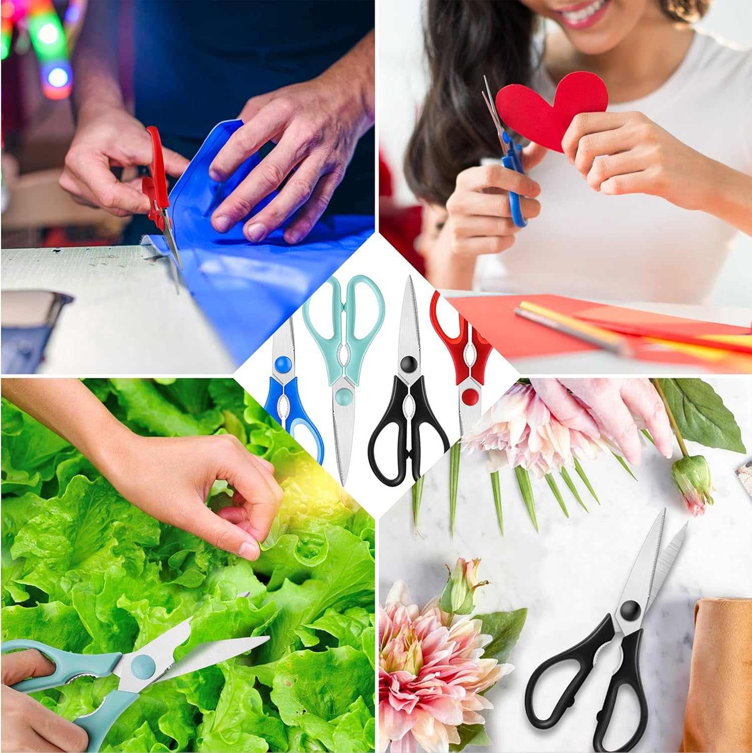 Kitchen Shears, Heavy Duty Cooking Scissors, Dishwasher Safe, Stainless Steel Sharp Utility Shears for Herbs, Poultry, Chicken, Meat