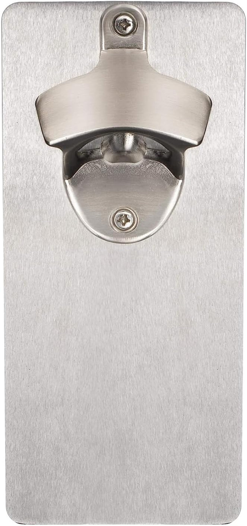 Bottle Opener Wall Mounted - Strong Magnetic with Zinc Alloy Wine Opener and Cap Catcher - Stainless Steel Manual Can Opener in Wood Texture Design for Indoor or Outdoor - 8Lx3.2Hx1W Inches