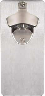 Bottle Opener Wall Mounted - Strong Magnetic with Zinc Alloy Wine Opener and Cap Catcher - Stainless Steel Manual Can Opener in Wood Texture Design for Indoor or Outdoor - 8Lx3.2Hx1W Inches