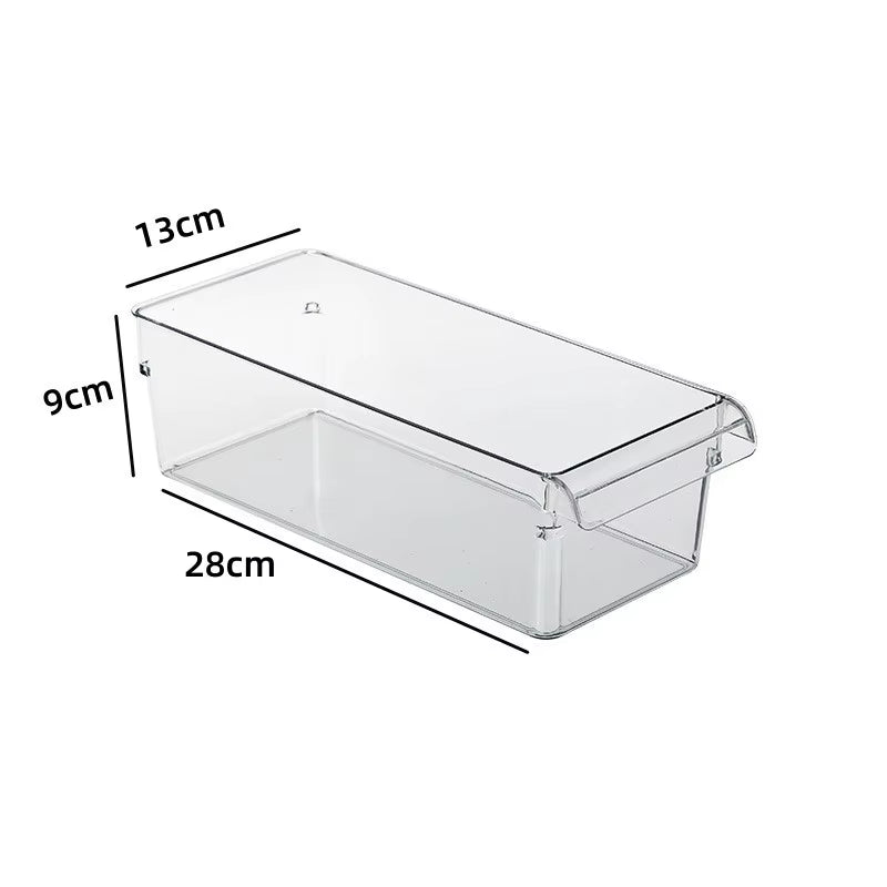 Refrigerator Organizer Bin Fridge Egg Storage Box Clear Fridge Organizer Containers Freezer Pantry Cabinet Kitchen Organizer
