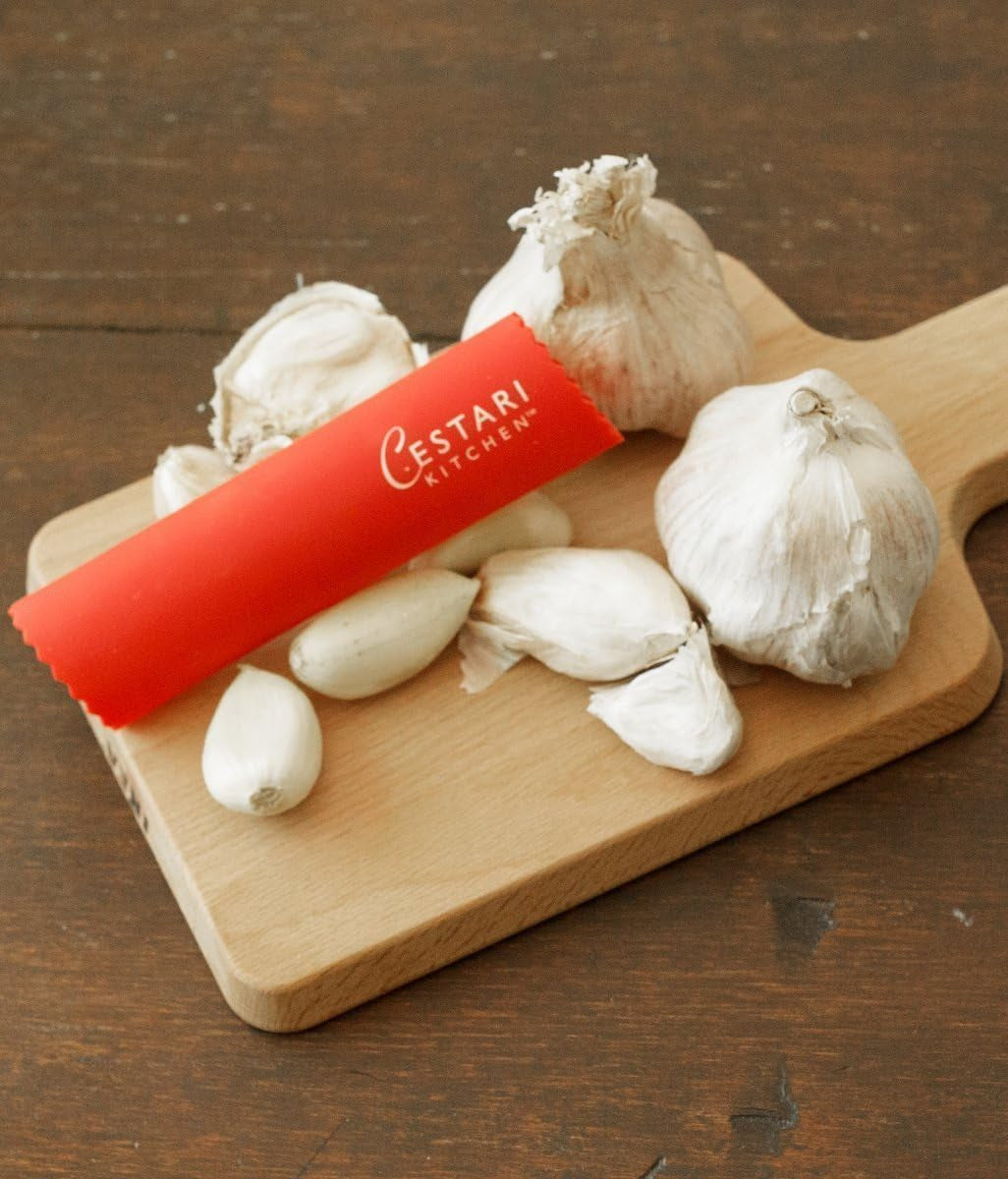 Silicone Garlic Peeler Roller – Garlic Skin Remover Tube – Easy to Use, Bpa-Free, Odor-Resistant – Dishwasher Safe Kitchen Tool – Red